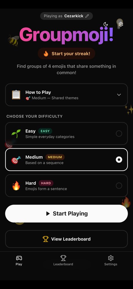 Groupmoji home screen
