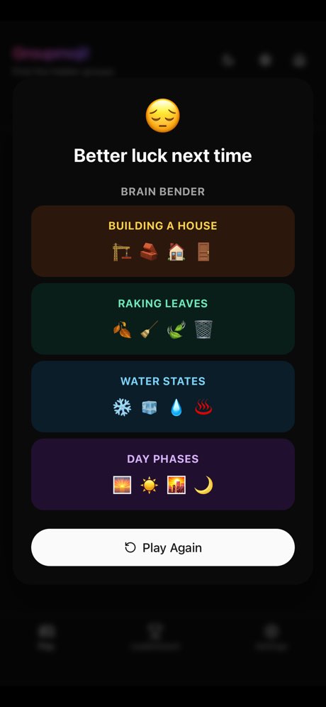 Groupmoji results and streak